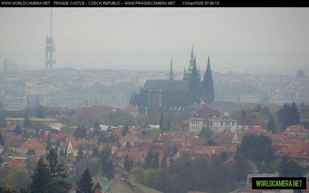 Archived image Webcam View of Prague Castle and St. Vitus Cathedral