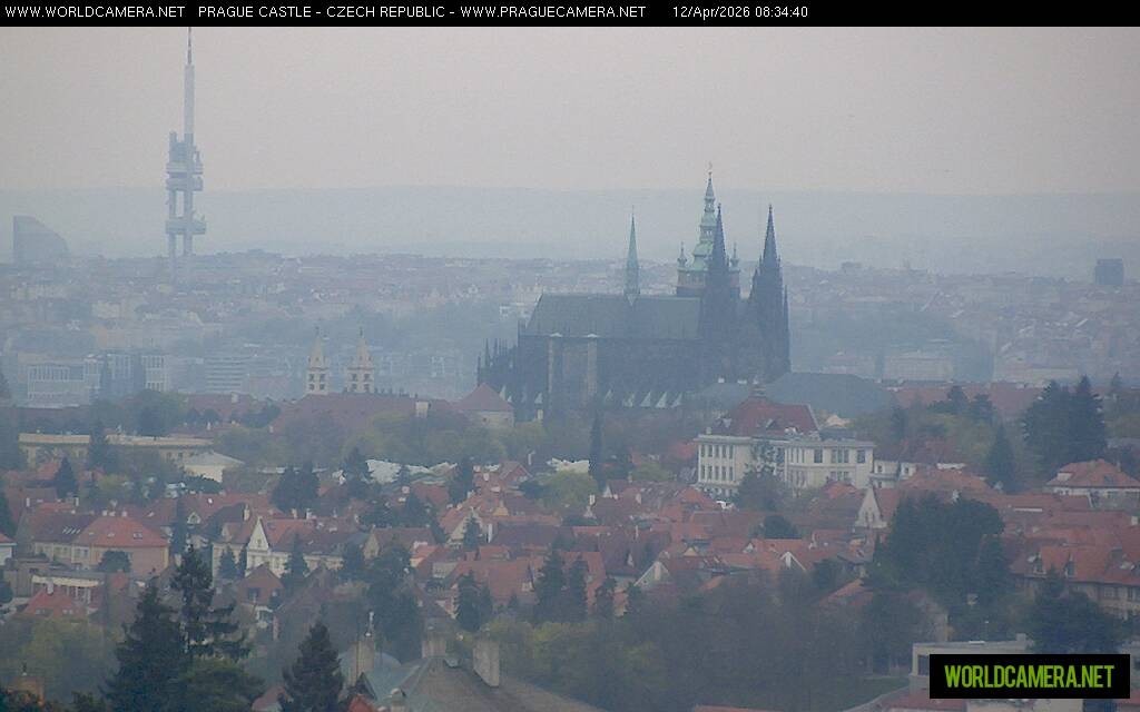 Archived image Webcam View of Prague Castle and St. Vitus Cathedral