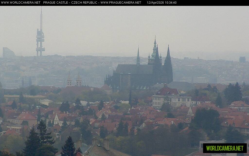 Archived image Webcam View of Prague Castle and St. Vitus Cathedral