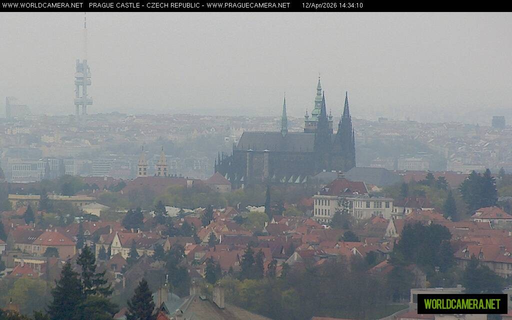 Archived image Webcam View of Prague Castle and St. Vitus Cathedral