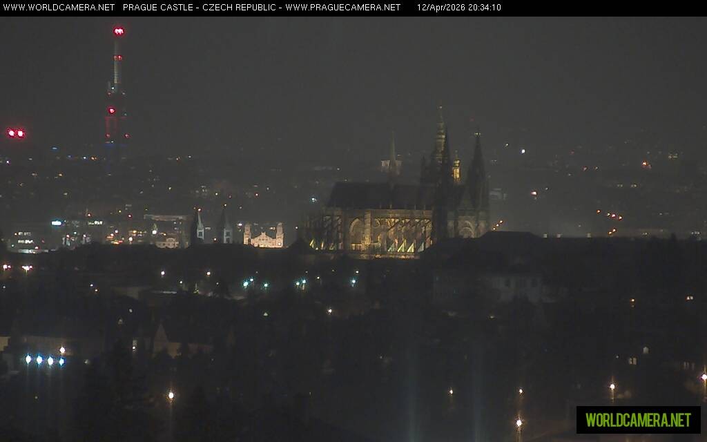 Archived image Webcam View of Prague Castle and St. Vitus Cathedral