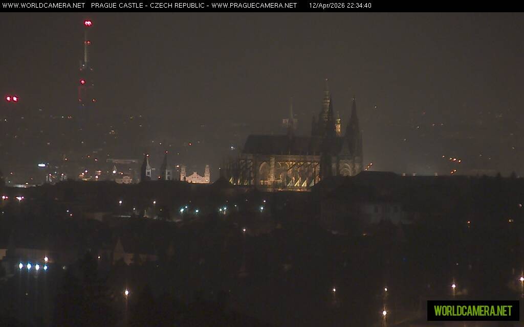 Archived image Webcam View of Prague Castle and St. Vitus Cathedral