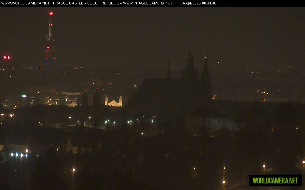 Archived image Webcam View of Prague Castle and St. Vitus Cathedral