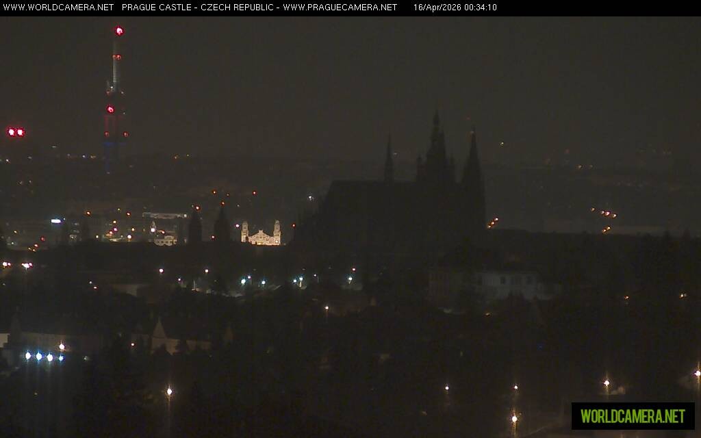 Archived image Webcam View of Prague Castle and St. Vitus Cathedral