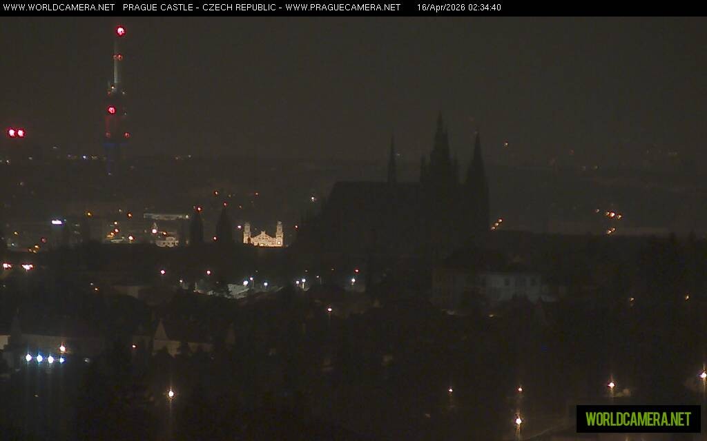 Archived image Webcam View of Prague Castle and St. Vitus Cathedral