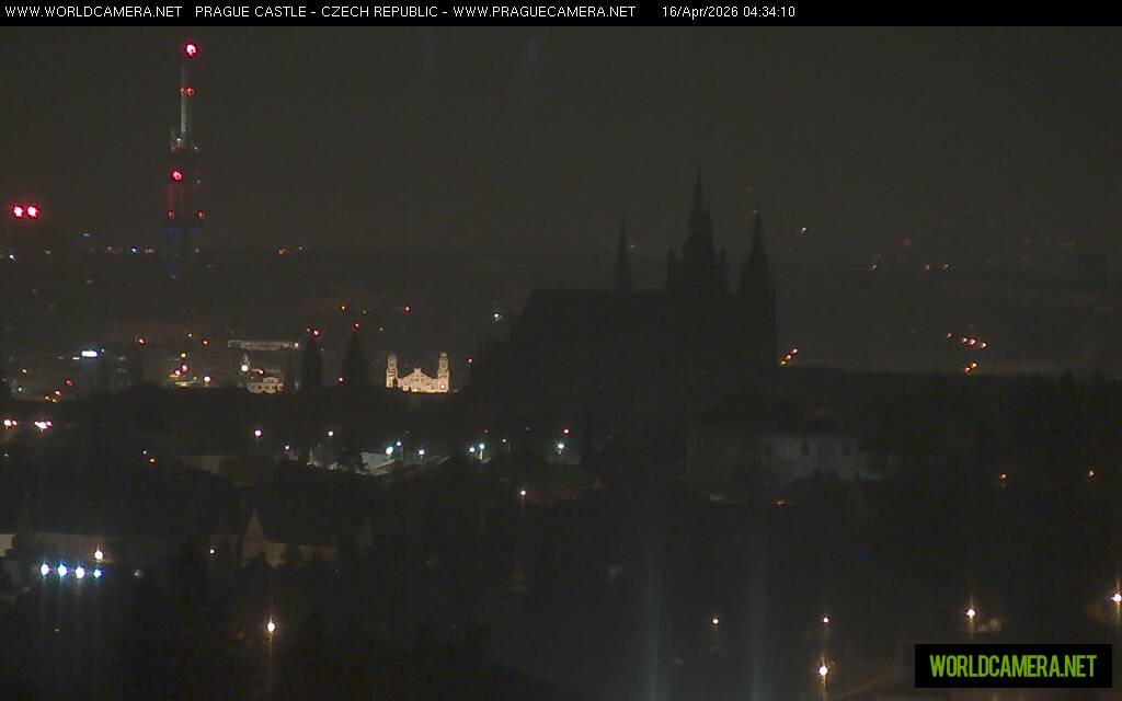 Archived image Webcam View of Prague Castle and St. Vitus Cathedral