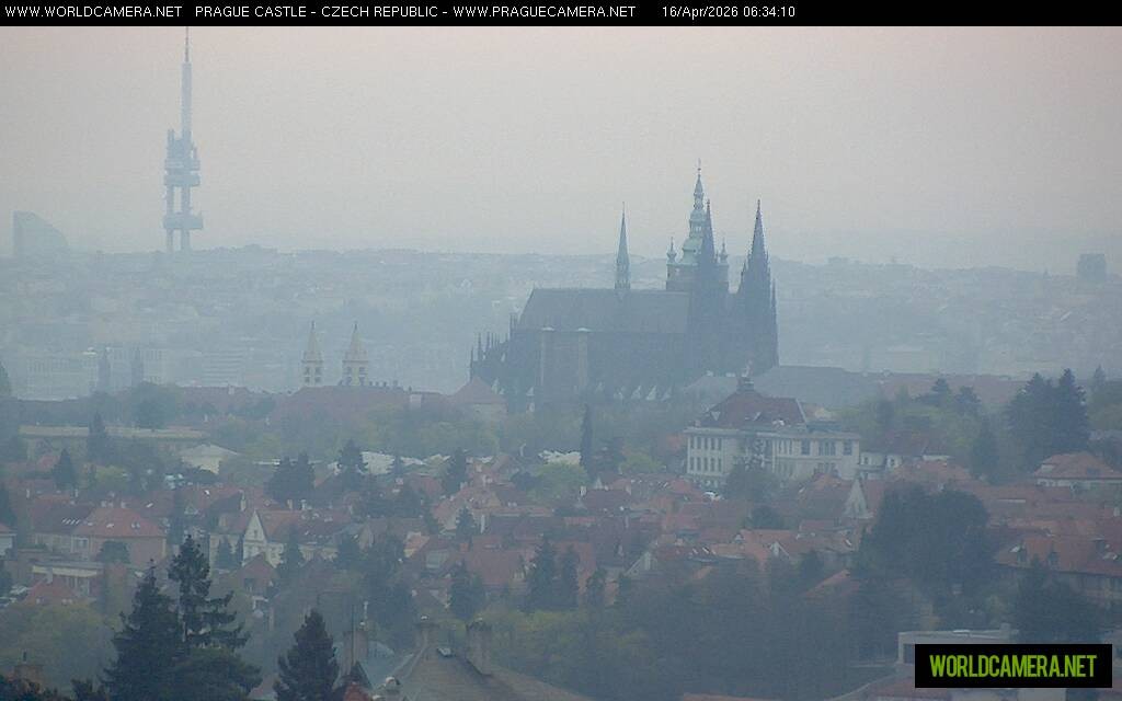 Archived image Webcam View of Prague Castle and St. Vitus Cathedral