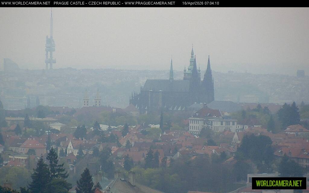 Archived image Webcam View of Prague Castle and St. Vitus Cathedral
