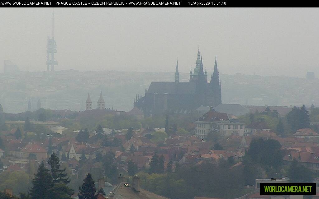 Archived image Webcam View of Prague Castle and St. Vitus Cathedral
