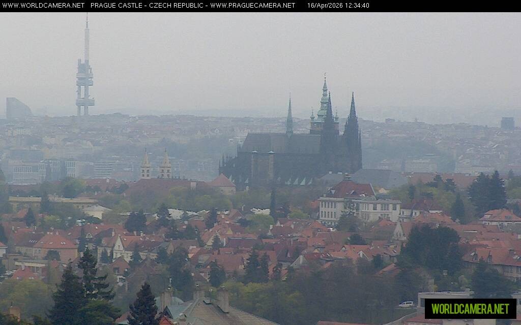 Archived image Webcam View of Prague Castle and St. Vitus Cathedral