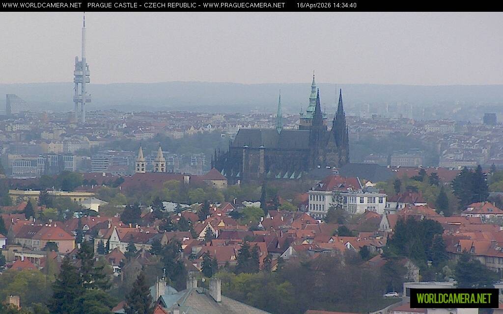 Archived image Webcam View of Prague Castle and St. Vitus Cathedral