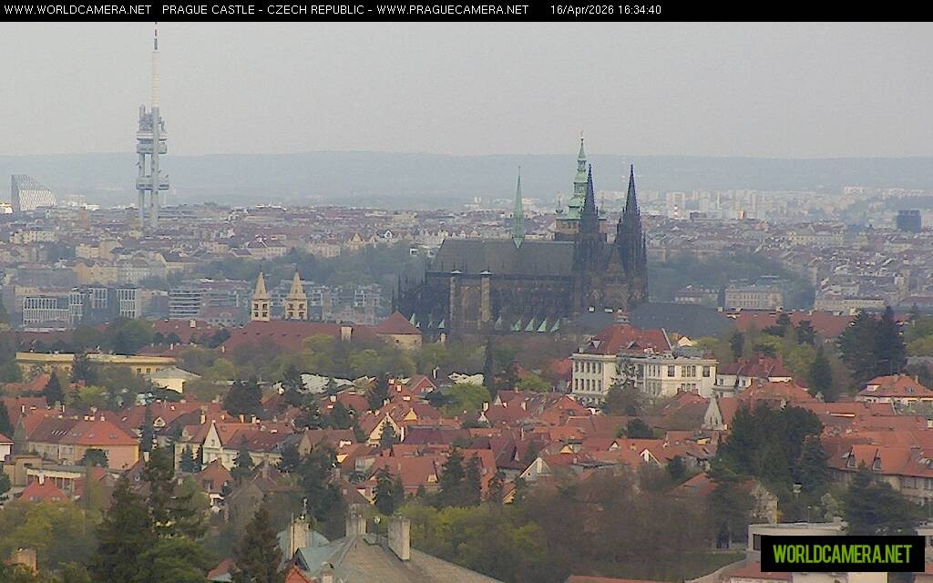 Archived image Webcam View of Prague Castle and St. Vitus Cathedral
