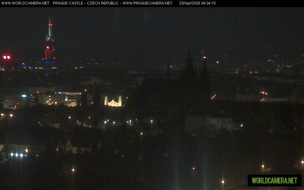 Archived image Webcam View of Prague Castle and St. Vitus Cathedral