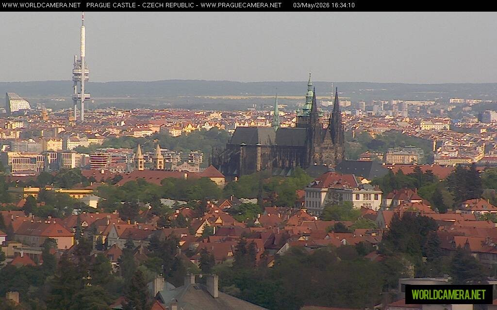 Archived image Webcam View of Prague Castle and St. Vitus Cathedral