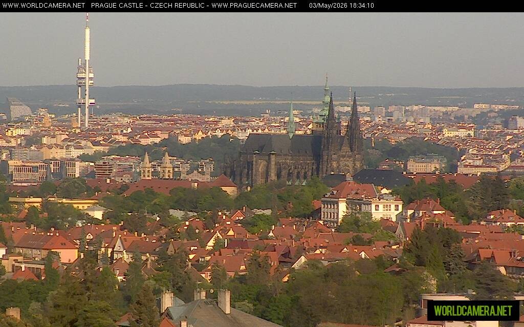 Archived image Webcam View of Prague Castle and St. Vitus Cathedral
