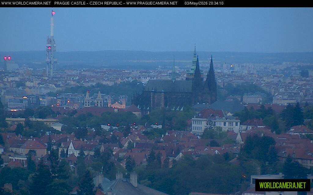 Archived image Webcam View of Prague Castle and St. Vitus Cathedral