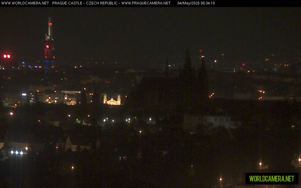 Archived image Webcam View of Prague Castle and St. Vitus Cathedral