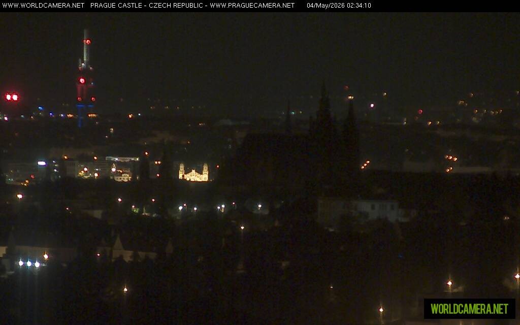 Archived image Webcam View of Prague Castle and St. Vitus Cathedral