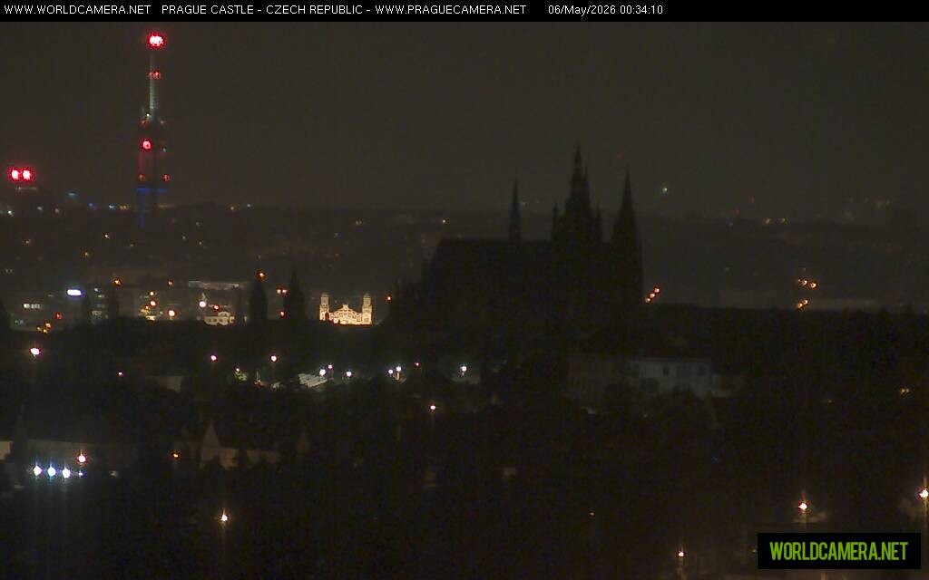 Archived image Webcam View of Prague Castle and St. Vitus Cathedral
