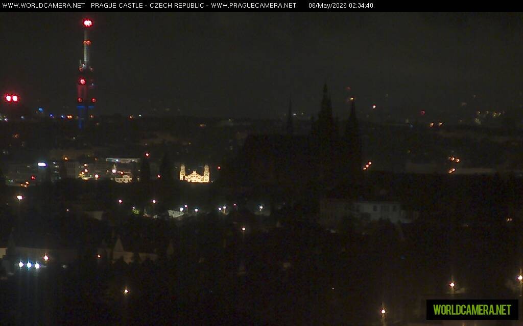 Archived image Webcam View of Prague Castle and St. Vitus Cathedral