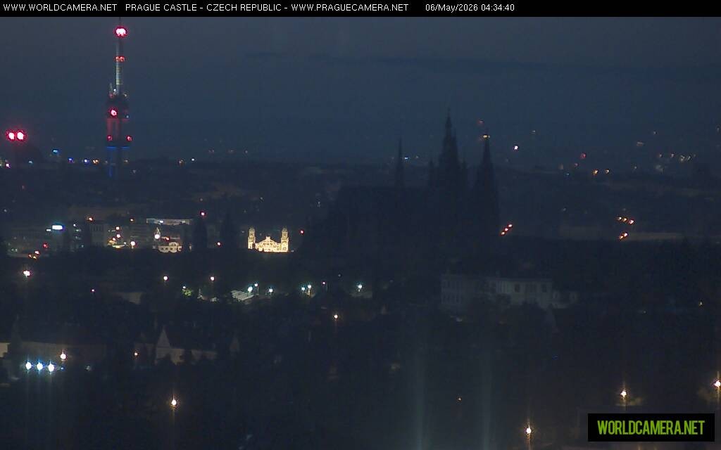 Archived image Webcam View of Prague Castle and St. Vitus Cathedral