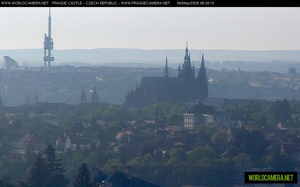 Archived image Webcam View of Prague Castle and St. Vitus Cathedral