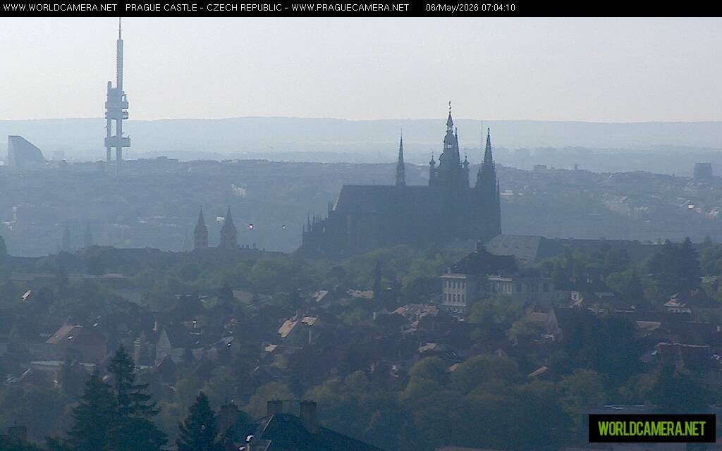 Archived image Webcam View of Prague Castle and St. Vitus Cathedral