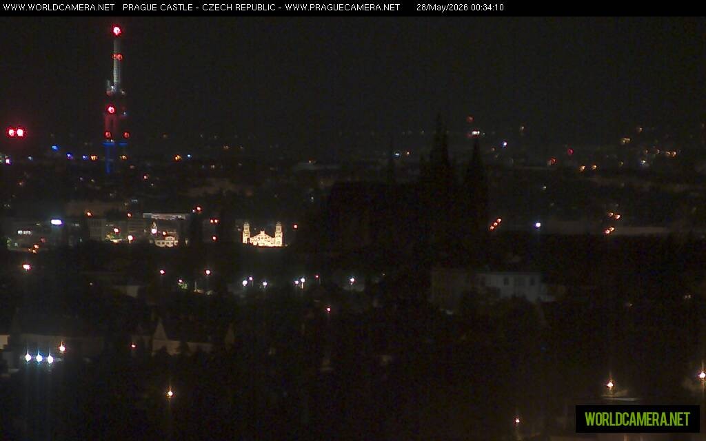 Archived image Webcam View of Prague Castle and St. Vitus Cathedral