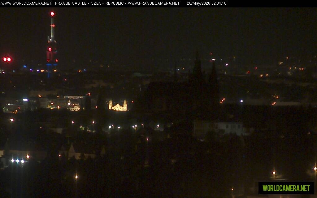 Archived image Webcam View of Prague Castle and St. Vitus Cathedral