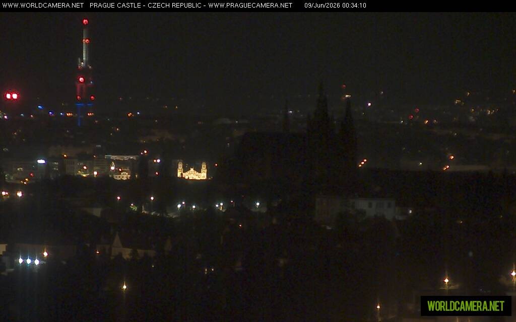 Archived image Webcam View of Prague Castle and St. Vitus Cathedral