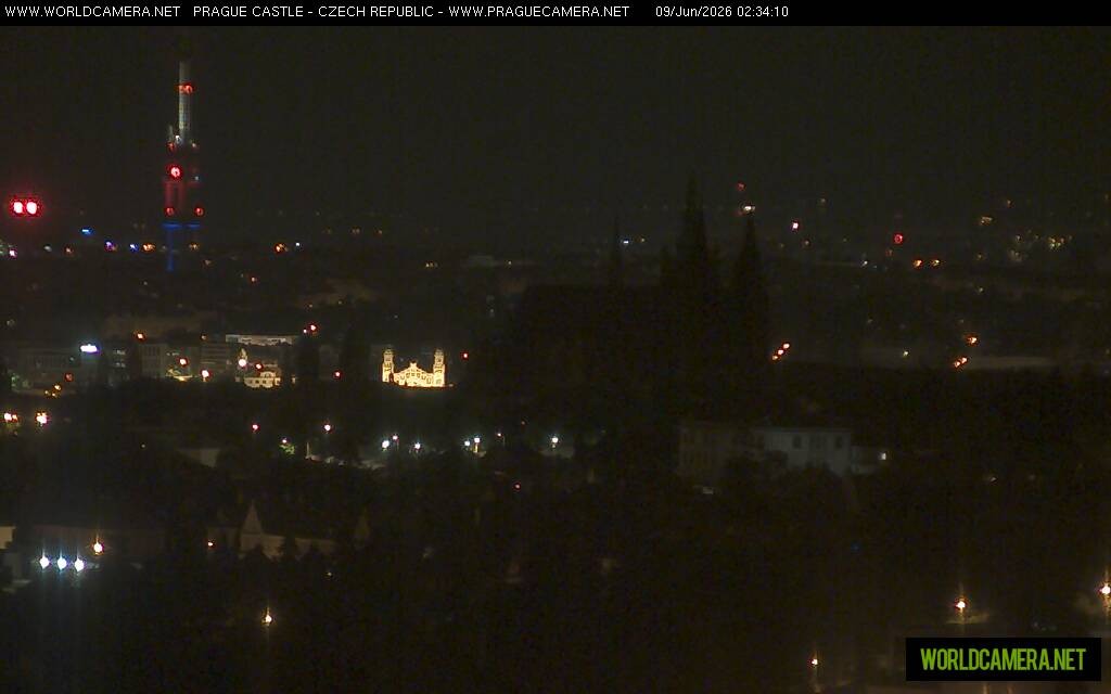 Archived image Webcam View of Prague Castle and St. Vitus Cathedral