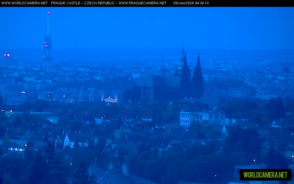 Archived image Webcam View of Prague Castle and St. Vitus Cathedral