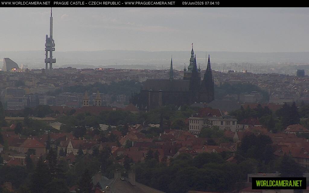 Archived image Webcam View of Prague Castle and St. Vitus Cathedral