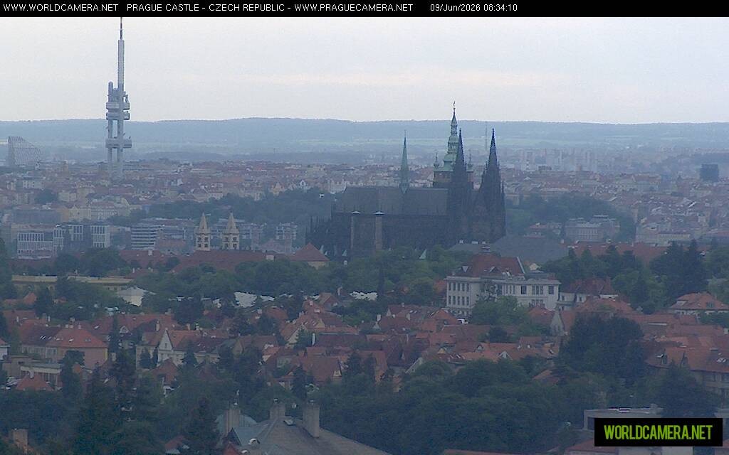 Archived image Webcam View of Prague Castle and St. Vitus Cathedral