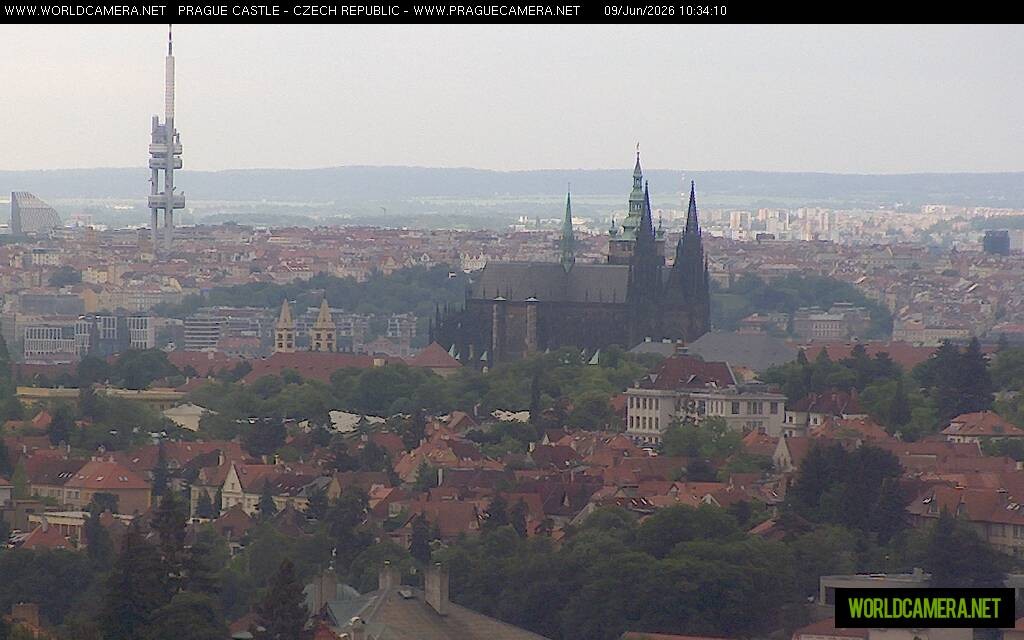 Archived image Webcam View of Prague Castle and St. Vitus Cathedral