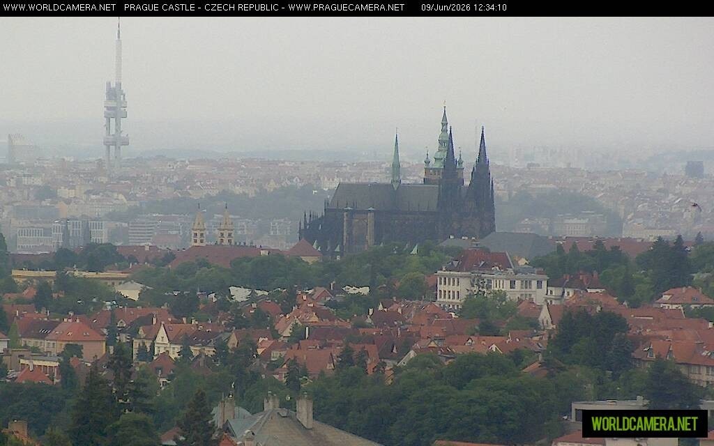 Archived image Webcam View of Prague Castle and St. Vitus Cathedral