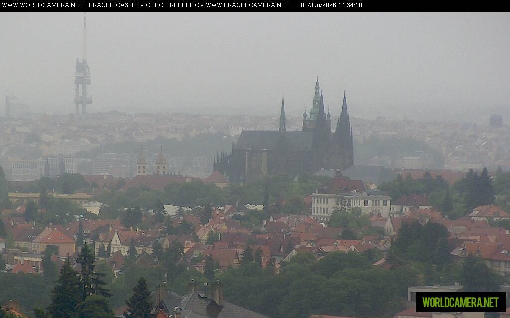 Archived image Webcam View of Prague Castle and St. Vitus Cathedral