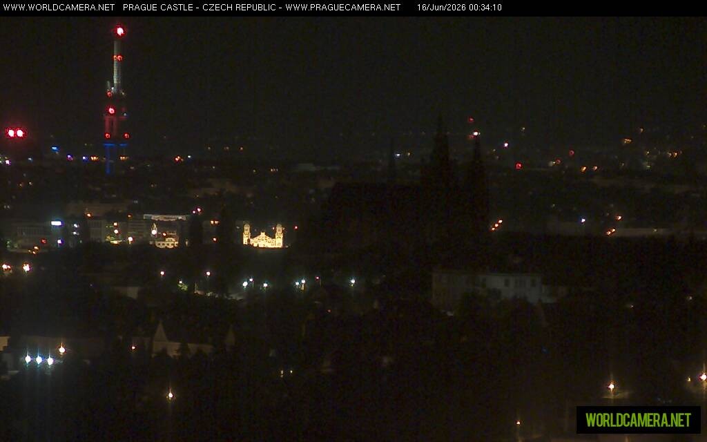 Archived image Webcam View of Prague Castle and St. Vitus Cathedral