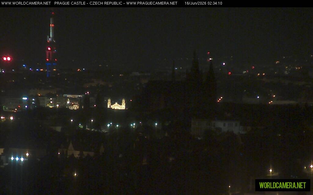 Archived image Webcam View of Prague Castle and St. Vitus Cathedral