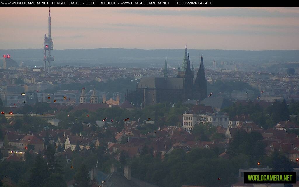 Archived image Webcam View of Prague Castle and St. Vitus Cathedral