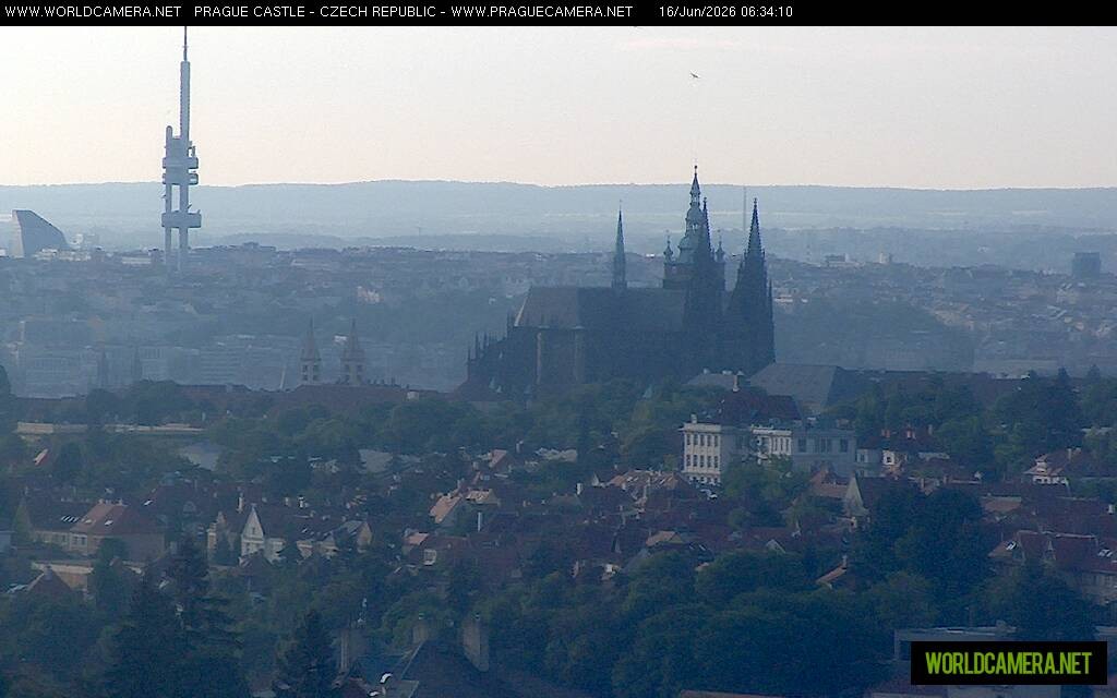Archived image Webcam View of Prague Castle and St. Vitus Cathedral