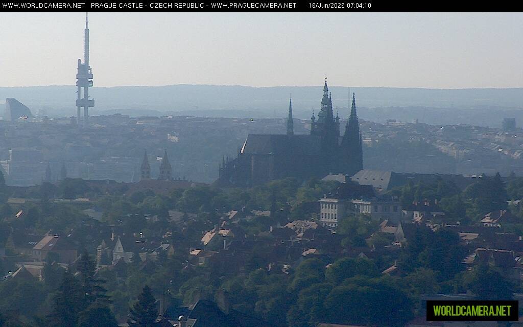 Archived image Webcam View of Prague Castle and St. Vitus Cathedral