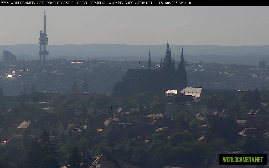 Archived image Webcam View of Prague Castle and St. Vitus Cathedral