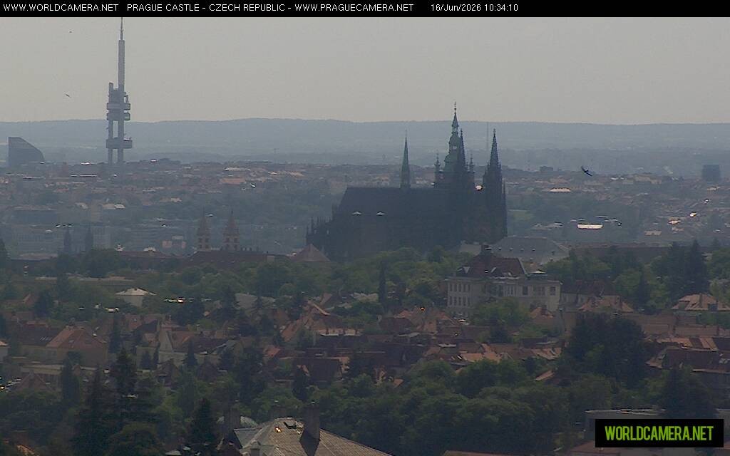 Archived image Webcam View of Prague Castle and St. Vitus Cathedral