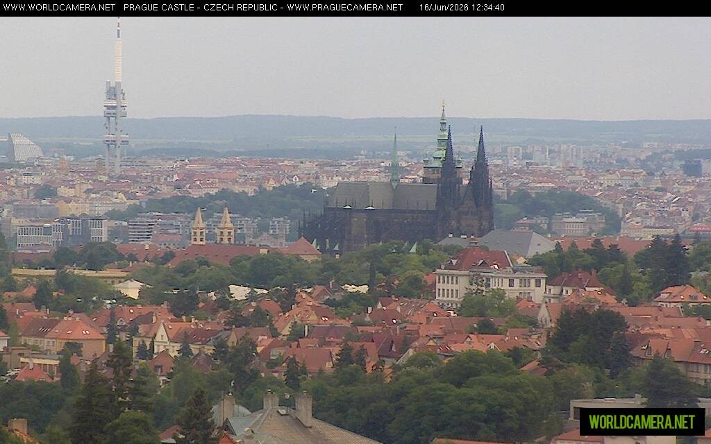 Archived image Webcam View of Prague Castle and St. Vitus Cathedral