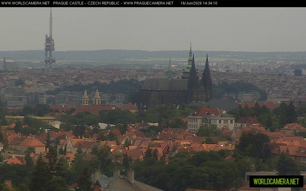 Archived image Webcam View of Prague Castle and St. Vitus Cathedral