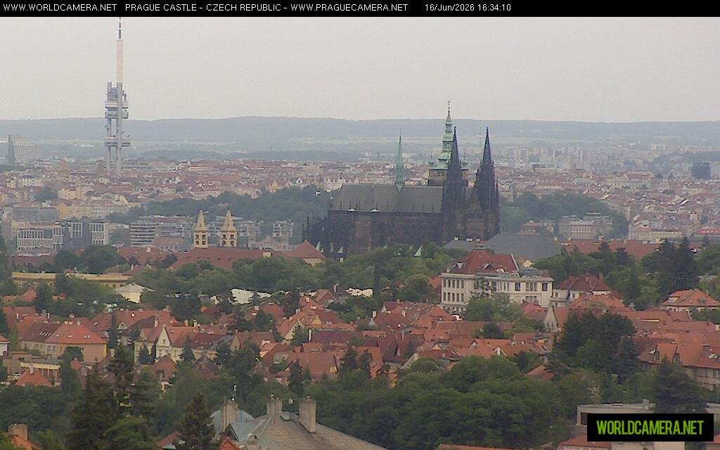 Archived image Webcam View of Prague Castle and St. Vitus Cathedral