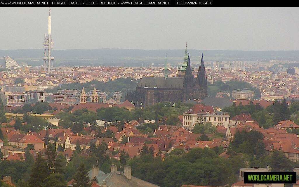 Archived image Webcam View of Prague Castle and St. Vitus Cathedral