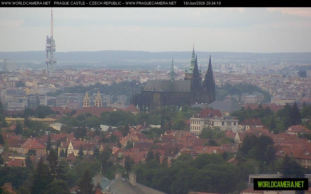 Archived image Webcam View of Prague Castle and St. Vitus Cathedral