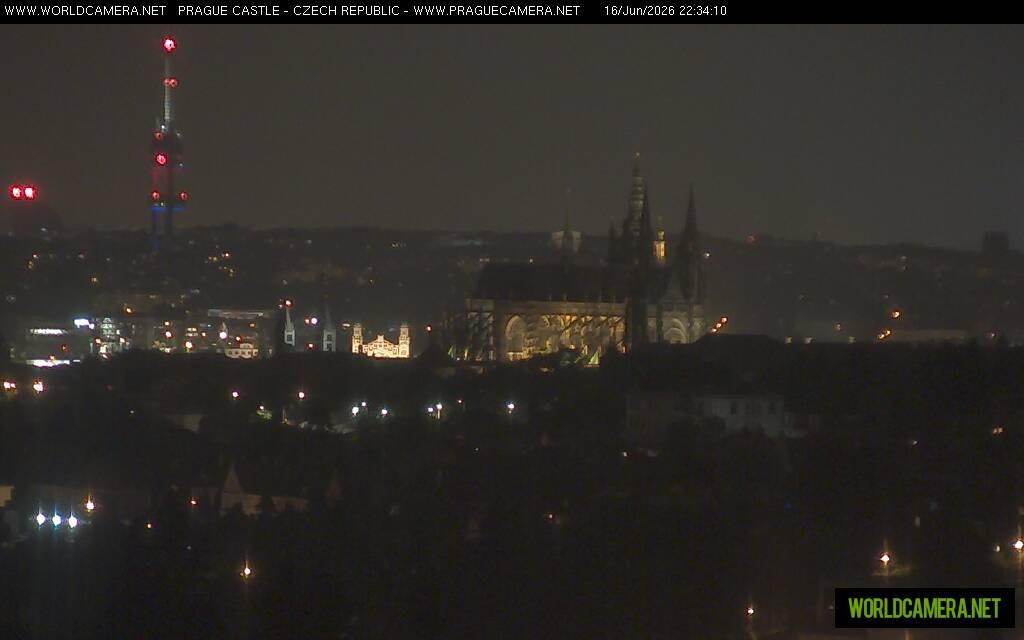 Archived image Webcam View of Prague Castle and St. Vitus Cathedral